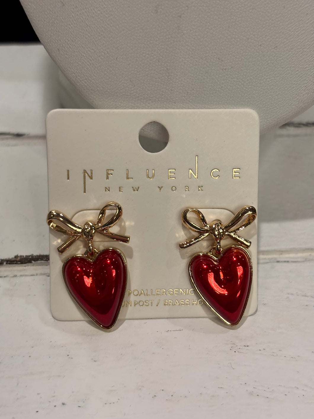 Bow Heart Stud Earrings