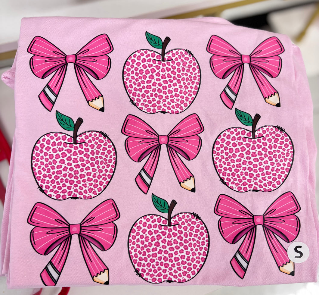Pink Pencil Apple Tee