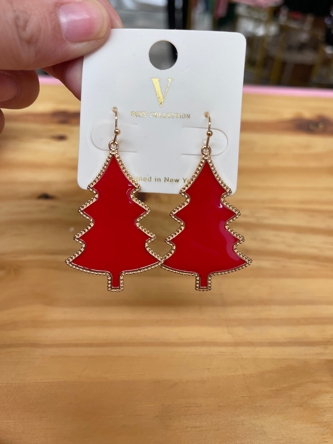 Gold Hardware Christmas Tree Earrings