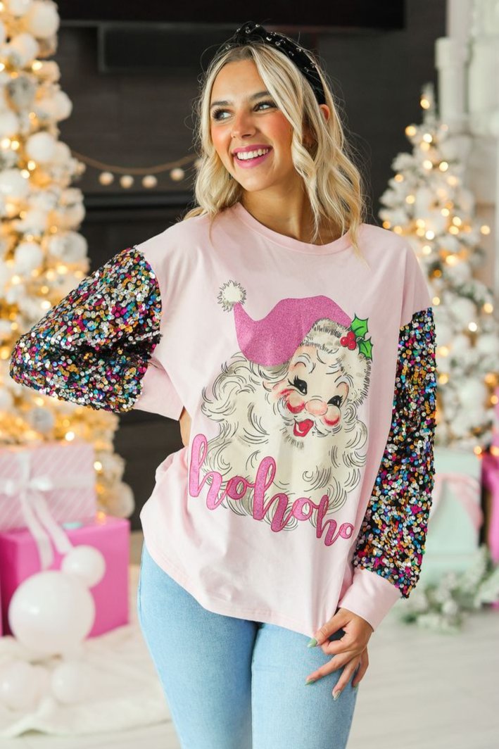 Pink Santa Top