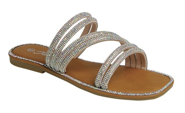 Multi-Strap AB Bling Sandals